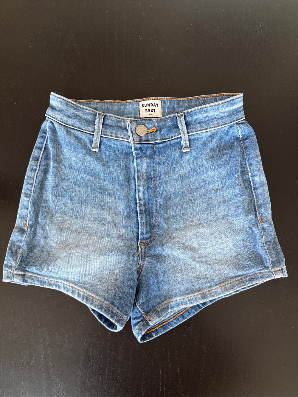 Sunday Best Light Blue Denim High-Rise Shorts